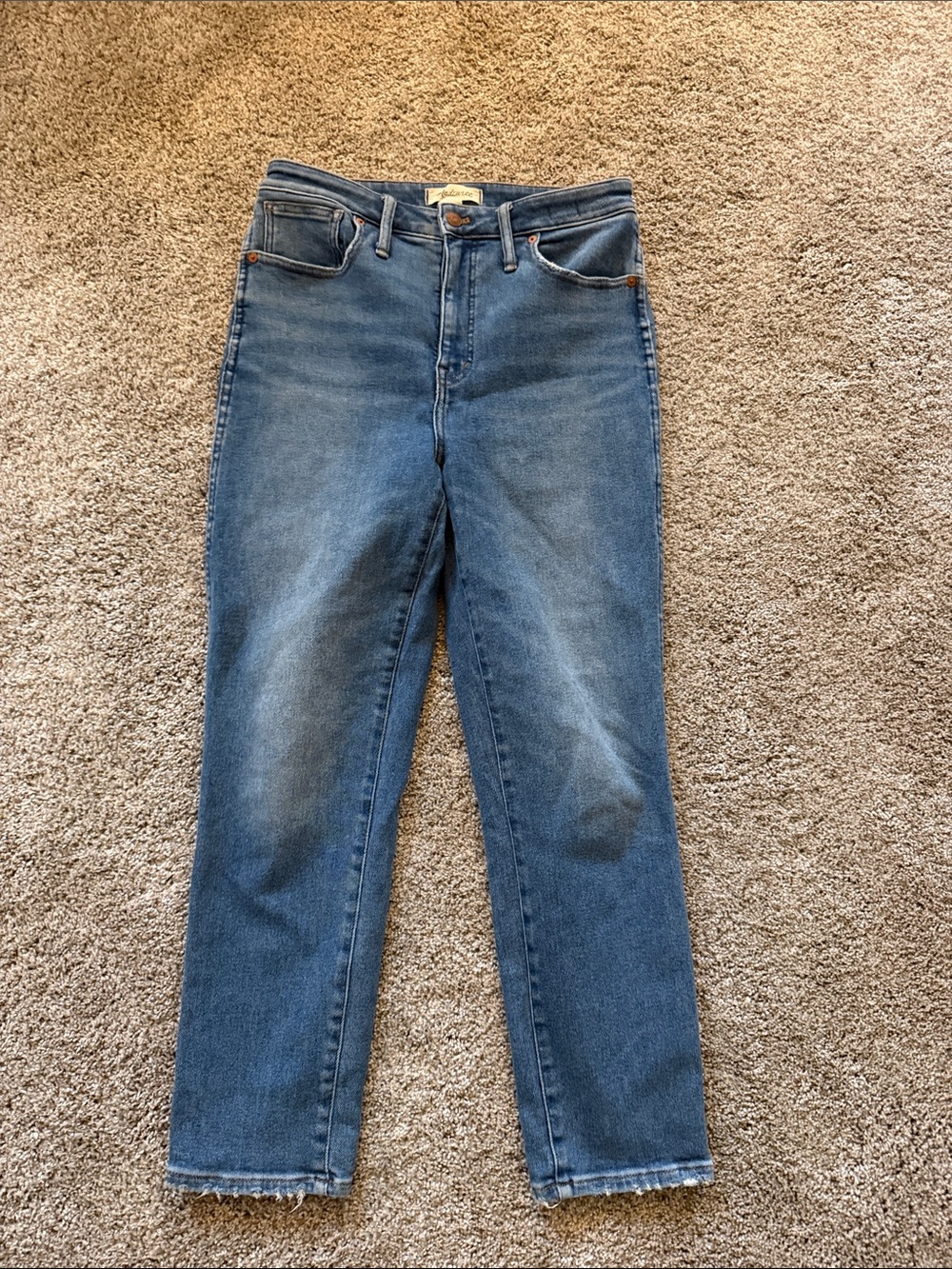 Madewell Medium Blue curvy stovepipe jeans